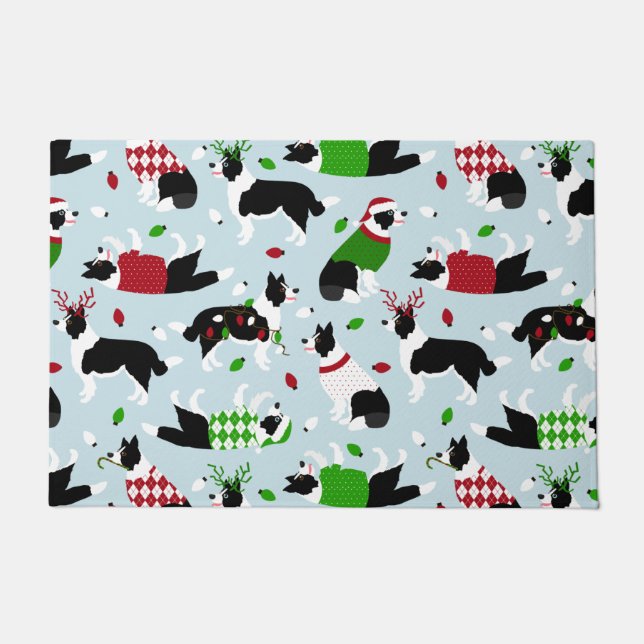 Felpudo Navidades Fronteriza Collie Doormat (Anverso)