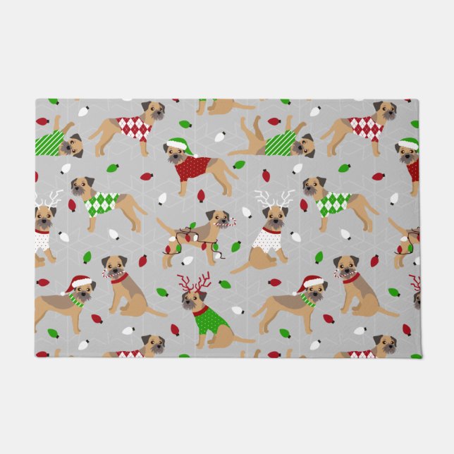 Felpudo Navidades Fronteriza Terrier Doormat (Anverso)