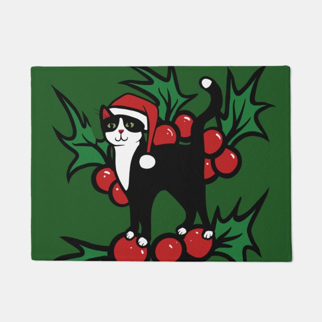 Felpudo Navidades gatos de Tuxedo (Anverso)