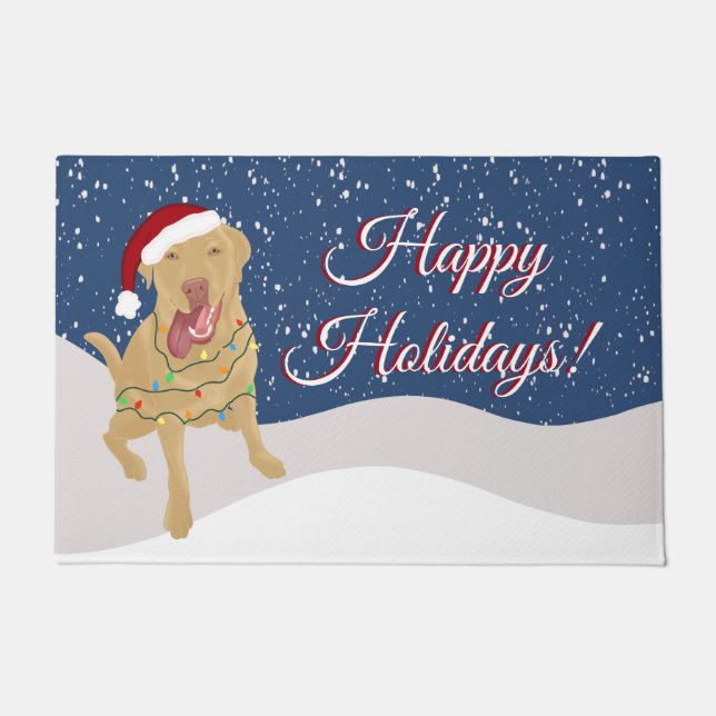 Felpudo Navidades Holiday Dudley Labrador (Anverso)
