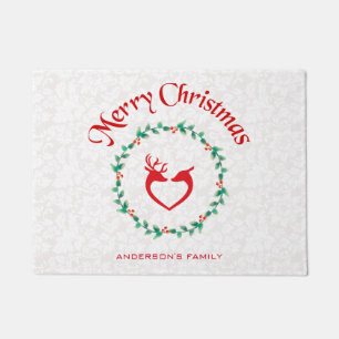Felpudo Navidades Holly Berries Wreath