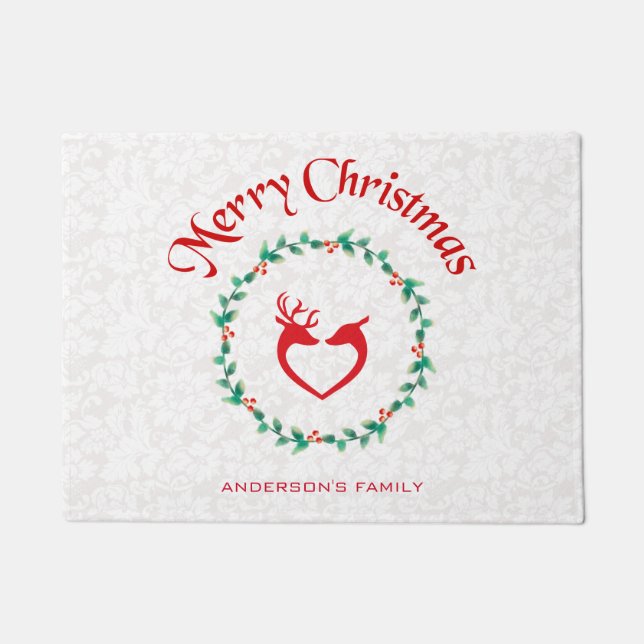 Felpudo Navidades Holly Berries Wreath (Anverso)