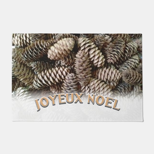 Felpudo Navidades Joyeux Noel Holiday Pine Cone (Anverso)