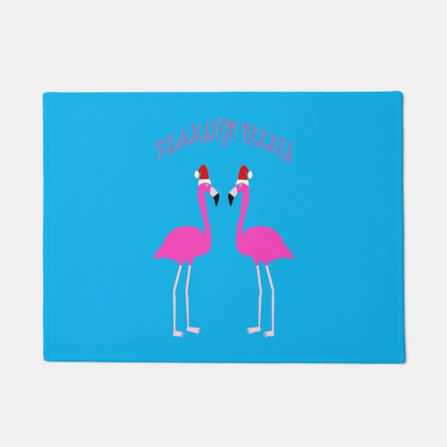 Felpudo Navidades Lesbianas Flamingos Flamingo Belles (Anverso)