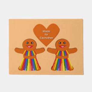 Felpudo Navidades lesbianas Gingerbread Pareja de Damas