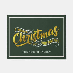 Felpudo Navidades mágicos Tipografía Gold ID441
