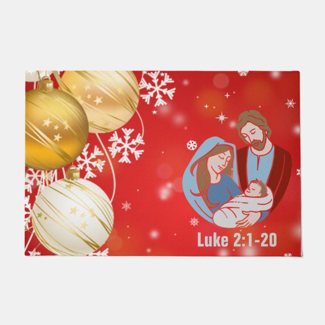 Felpudo Navidades Mat Jesus Birth -24" x 36" Puerta Mat (Anverso)