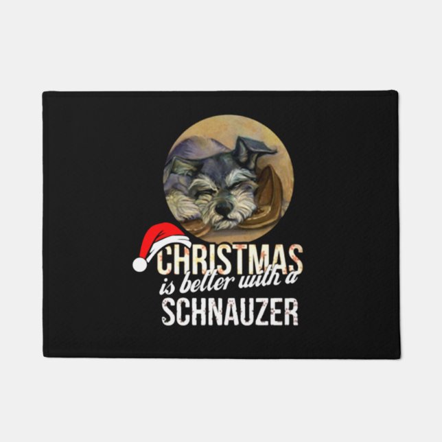 Felpudo Navidades Mejor Con Schnauzer (Anverso)