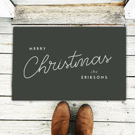 Felpudo Navidades modernos de moda | Dusky verde oscuro