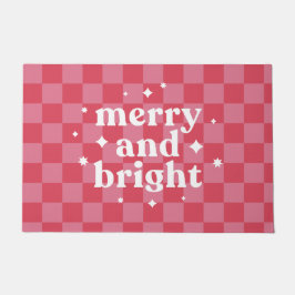 Felpudo Navidades modernos de tablero de ajedrez y brillan