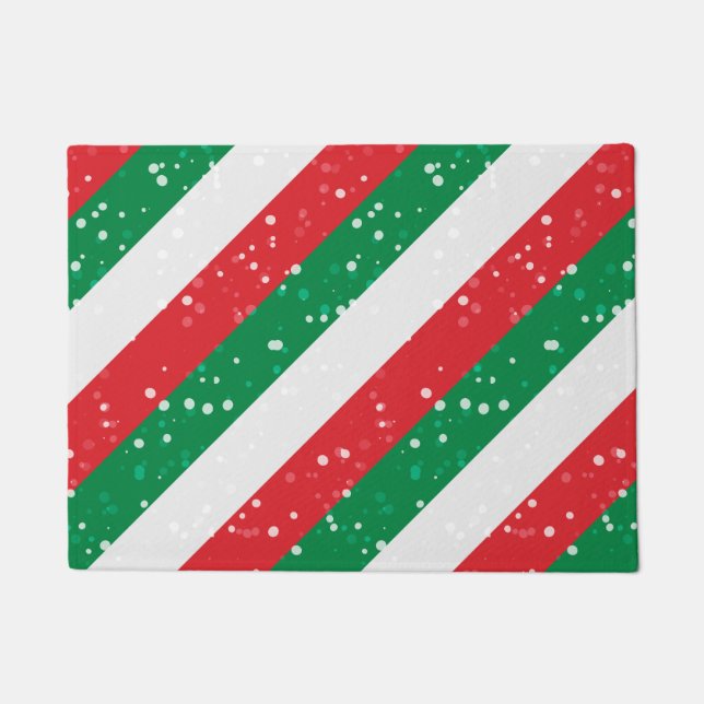 Felpudo Navidades Navidad Navidad Alegría festiva verde bl (Anverso)