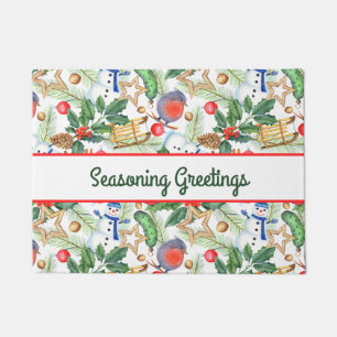 Felpudo Navidades navideños navideños Snowman, piñones, Ho