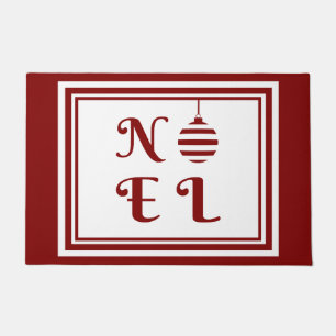 Felpudo NAVIDADES NOEL Vacacionan Baudible Blanco Y Rojo