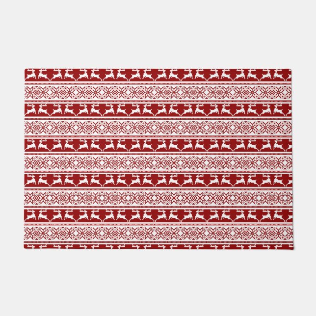 Felpudo Navidades nórdicos renos escandinavos (Anverso)