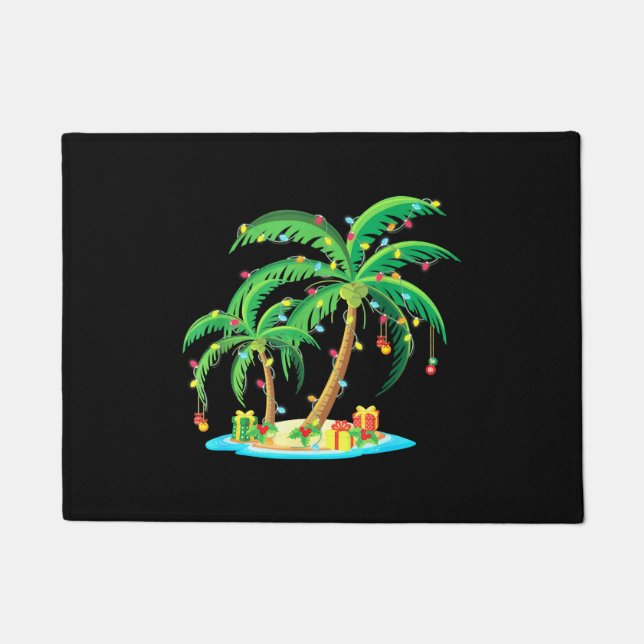 Felpudo Navidades Palm Tree Tropical Xmas Gift Coconut (Anverso)