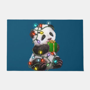 Felpudo Navidades Panda Tree Encenden Xmas Para El Amante