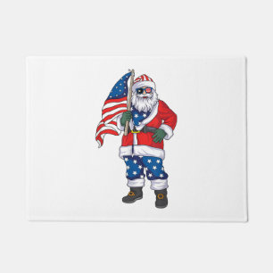 Felpudo Navidades Patrióticos De Santa América 4 De Julio