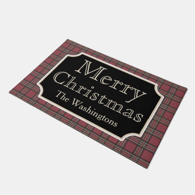 Felpudo Navidades personalizados Bienvenidos a Doormat Rug (Angular)