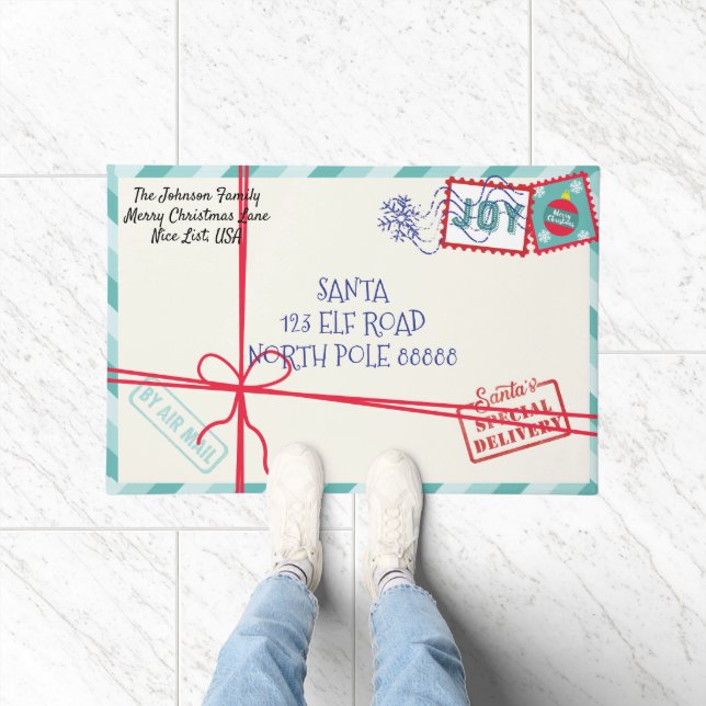 Felpudo Navidades Personalizados de Parcel Santa Letter (Interior)