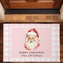 Felpudo Navidades personalizados de Santa Rosa Gingham