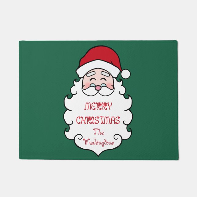 Felpudo Navidades personalizados Santa Welcome Doormat Rug (Anverso)