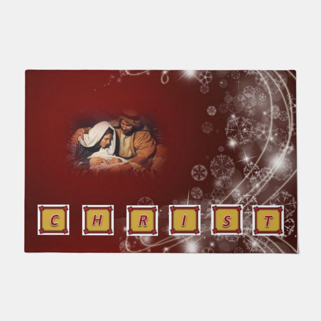 Felpudo Navidades Puerta Mat, Jesucristo (Anverso)