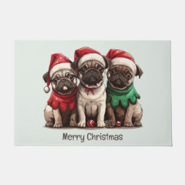 Felpudo Navidades Pug Dogs