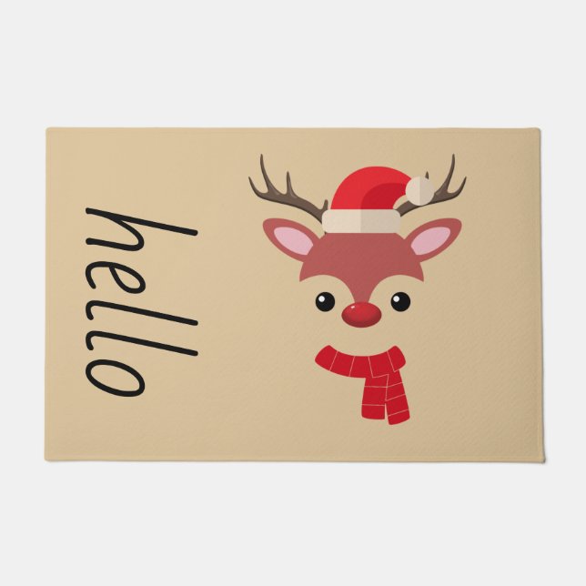 Felpudo Navidades Reindeer face Doormat (Anverso)
