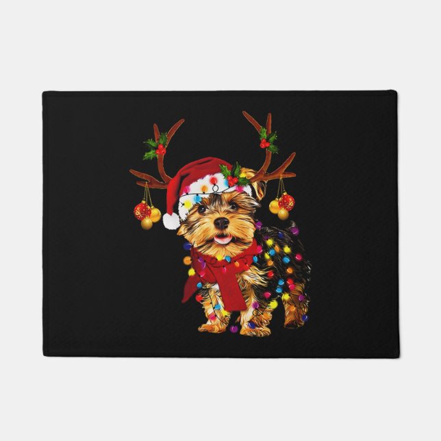 Felpudo Navidades Reindeer Yorkie (Anverso)