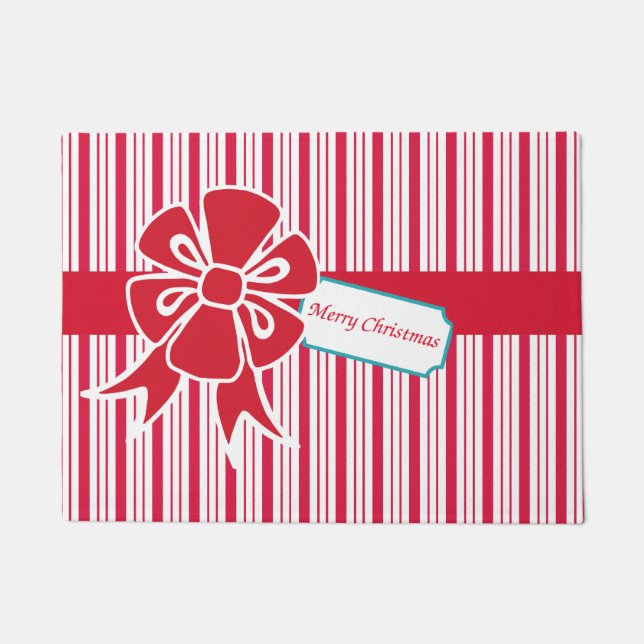 Felpudo Navidades rojos Bow Doormat (Anverso)