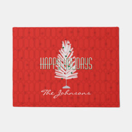 Felpudo Navidades rojos del árbol de Navidad del aluminio