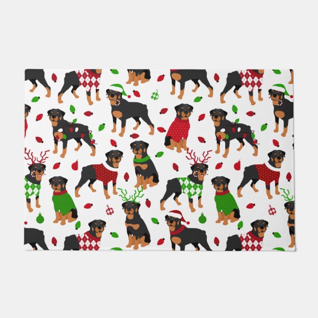 Felpudo Navidades Rottweiler Doormat (Anverso)