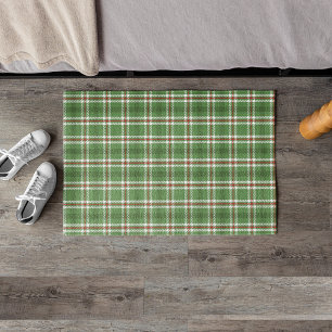 Felpudo Navidades Rustic Green Holiday Plaid Farmhouse