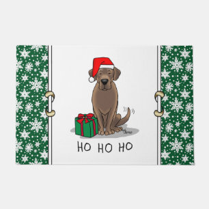 Felpudo Navidades Santa Chocolate Labrador Retriever Cute