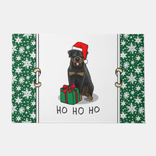 Felpudo Navidades Santa Claus Gorra Rottweiler Dog Funny