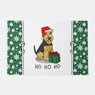 Felpudo Navidades Santa Claus Gorra Welsh Terrier Dog Cute