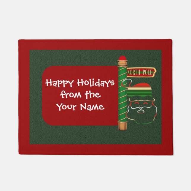 Felpudo Navidades Santa Face Holiday Personalizado (Anverso)