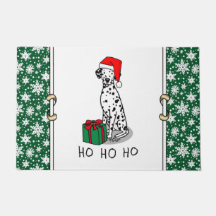 Felpudo Navidades Santa Hat Dalmatian Dog (negro 1) Divers