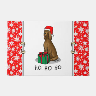 Felpudo Navidades Santa Hat Irish Setter Dog (rojo 1)