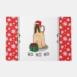 Felpudo Navidades Santa Hat Perro perro hebilla afgana