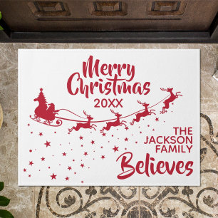 Felpudo Navidades Santa's sleigh Reindeers