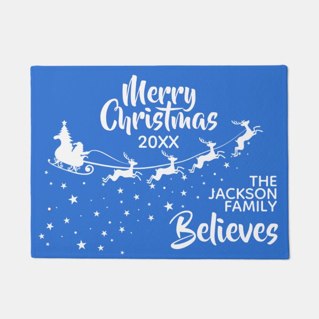 Felpudo Navidades Santa's sleigh Reindeers (Anverso)