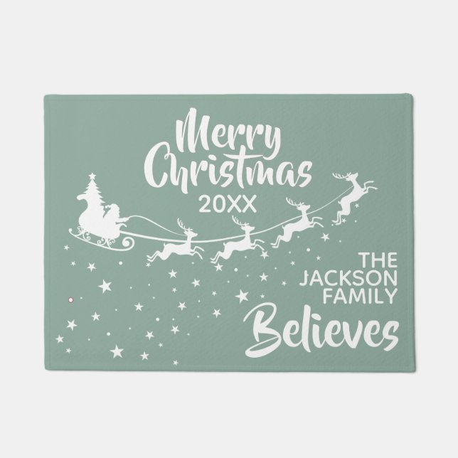 Felpudo Navidades Santa's sleigh Reindeers (Anverso)