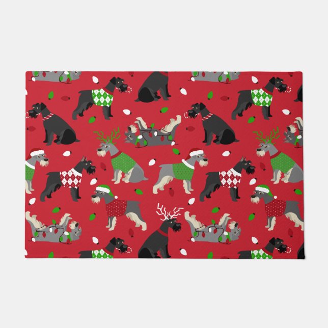 Felpudo Navidades Schnauzer Doormat (Anverso)