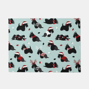 Felpudo Navidades Scottish Terrier Blue