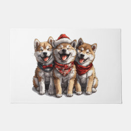 Felpudo Navidades Shiba Inu Santa Dogs