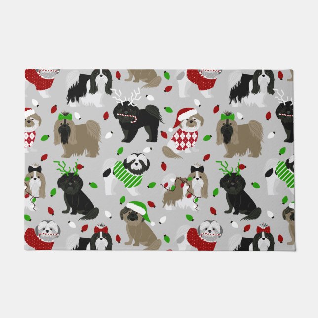 Felpudo Navidades Shih Tzu Dogs Doormat (Anverso)