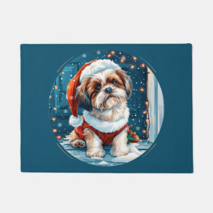 Felpudo Navidades Shih Tzu Santa Dog