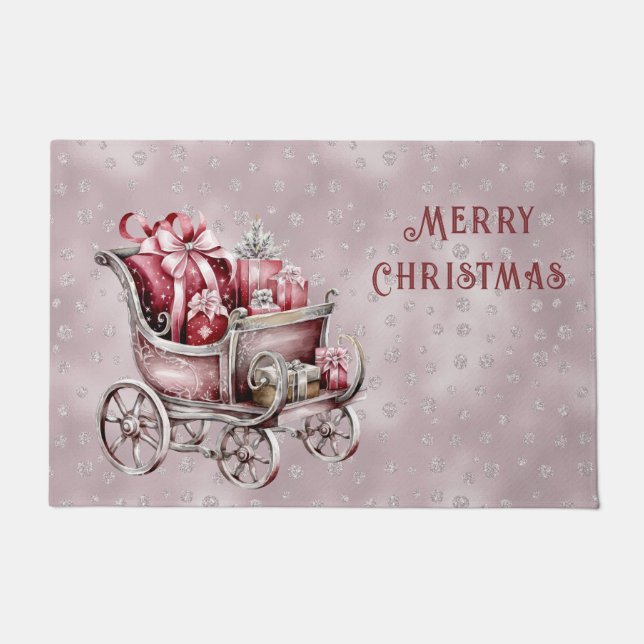 Felpudo Navidades Sleigh Con Regalos Holiday Doormat (Anverso)