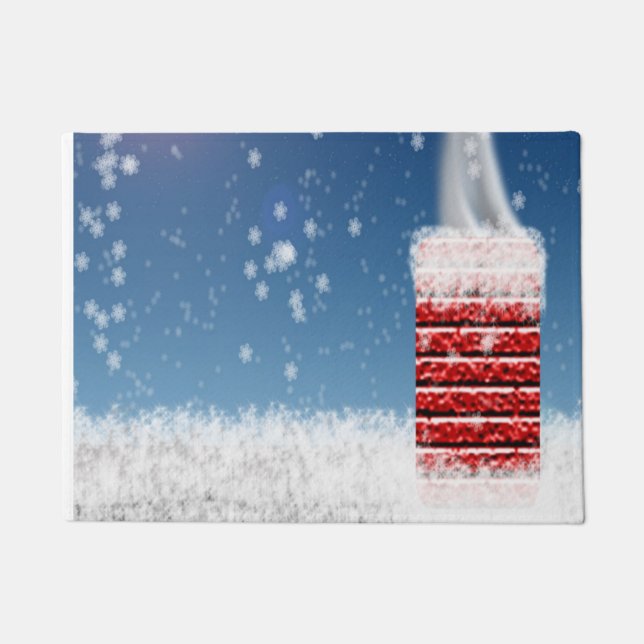 Felpudo Navidades Snowley Eve Roof Chimney Ready Santa Cla (Anverso)